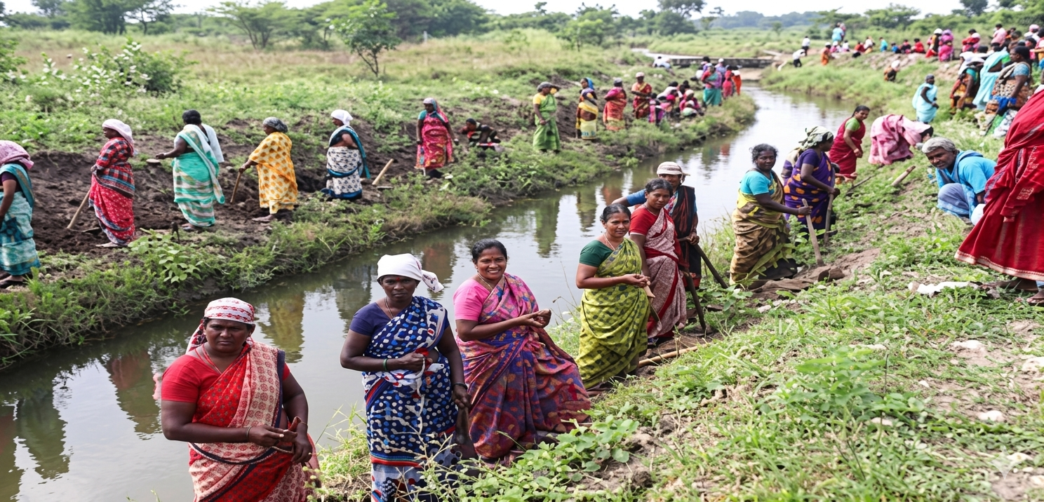 Village Farmers gathered for Palm Sapling plantation